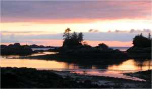 Sunset from Clarke Island - photo by Ian Conarch